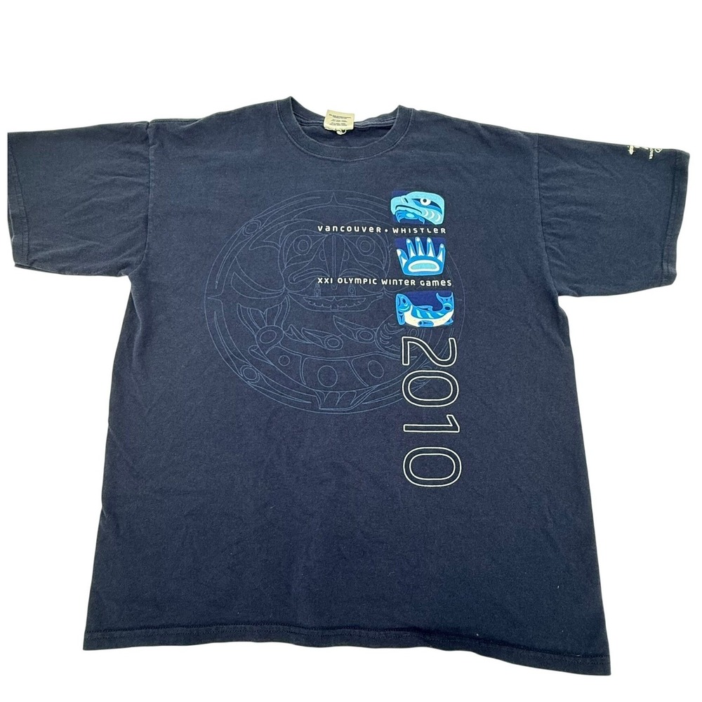 Vancouver Whistler 2010 Winter Olympics Official Licensed‎ Merch T Shirt Blue XL